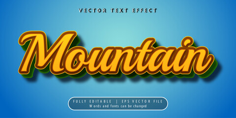 Text Effects 3D Mountain, Editable Text Style