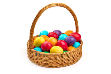 Colorful easter eggs, isolated on white background