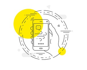 Windy weather line icon. Mobile phone vector button. Strong wind sign. Windy weather line icon. Abstract concept badge. Vector