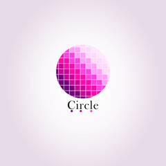 Pink chromatic circle vector design and background