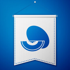 Blue Melon fruit icon isolated on blue background. White pennant template. Vector