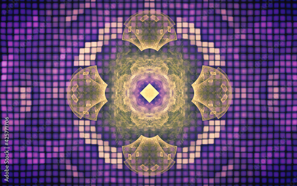 Fototapete abstract illustration background image patterns in the form of lines and geometric shapes intersecting, intertwining in a chaotic manner for use in web design, computer graphics