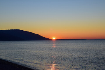 sunset over the sea