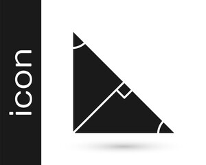 Black Angle bisector of a triangle icon isolated on white background. Vector