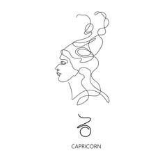 Capricorn zodiac sign. The symbol of the astrological horoscope.