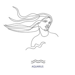 Aquarius zodiac sign. The symbol of the astrological horoscope.
