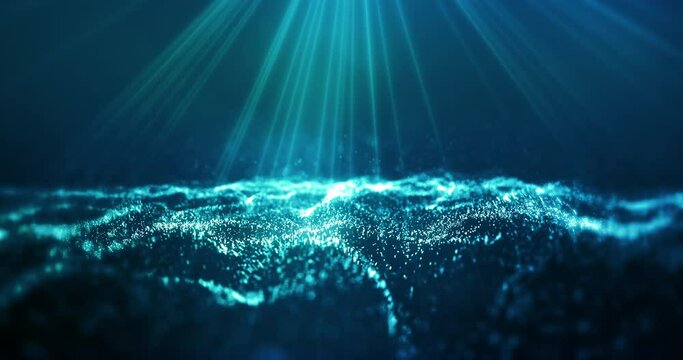 Abstract particles wave form shapes animation background