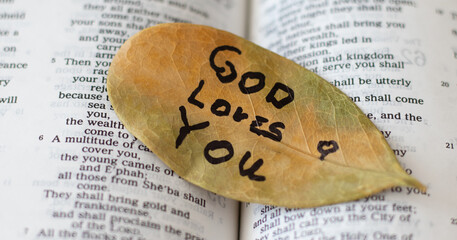 God LORD loves you Bible hopeful message and promise. Strong steadfast eternal love. Faithful...