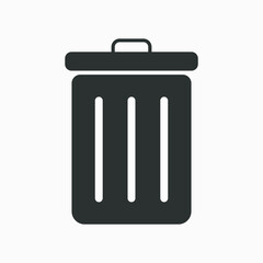 Trash can icon. Dustbin symbol vector. Garbage, waste, rubbish.