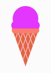 Ice cream in flat style isolated on white background. Icecream vector illustration.