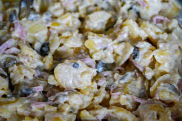 Fresh potato salad in a bowl