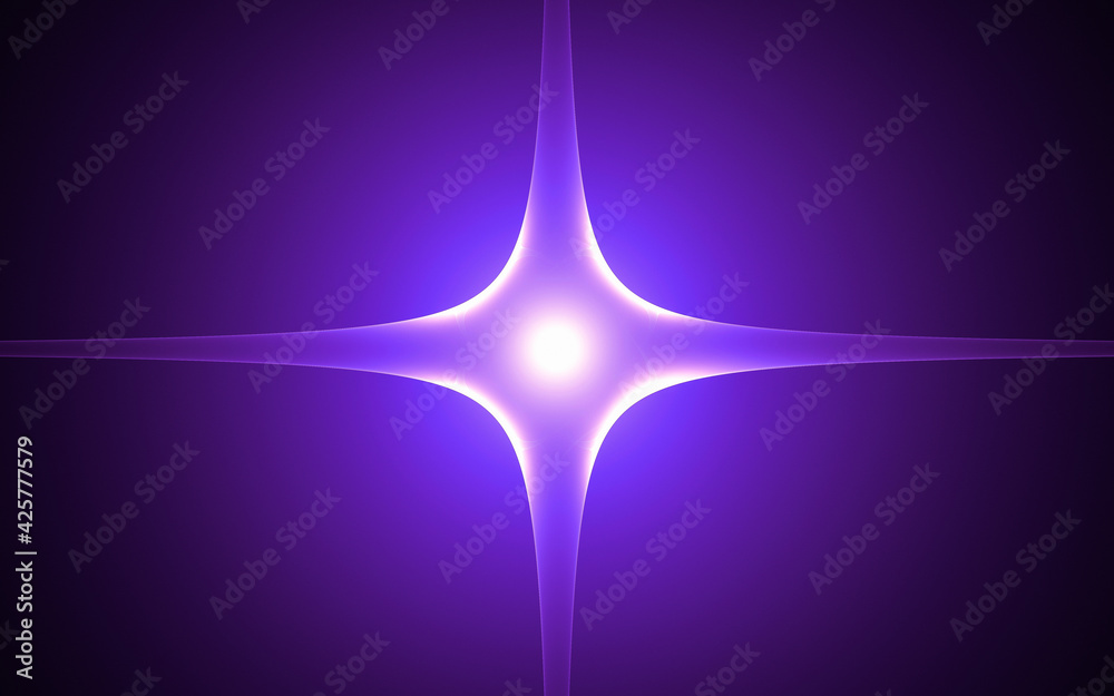 Fototapete abstract illustration computer render background image fantastic star with rays for web design and g