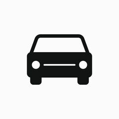 Vector car icon isolated on white background.