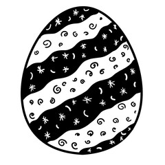 Easter eggs, white background, black outline.