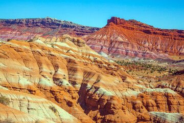 The spurs of red sandstone mountains