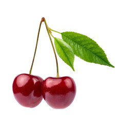 sweet cherry fruits isolated on white background