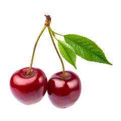 sweet cherry fruits isolated on white background