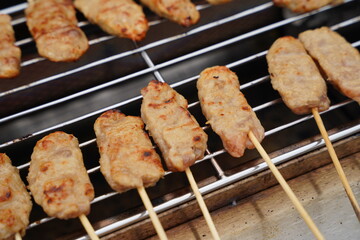 Grilled pork in the market