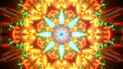 Flower pattern 3d seamless vj loop trippy psychedelic abstract visual mandala tunnel with light energy wallpaper background illustration oriental funny bright festive