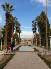 shiraz, iran - april 29, 2019: tourism photo beautiful parks in shiraz city
