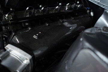 Race car's engine details