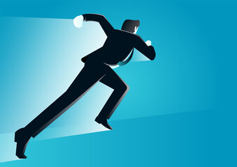 Fototapeta na wymiar vector illustration of a businessman running fast. business concept illustration