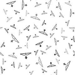 Black Holy bible book icon isolated seamless pattern on white background. Vector