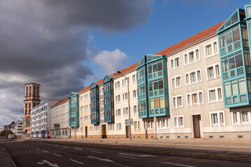 Askanische Straße mit Leopold-Dank-Stift in Dessau-Roßlau, Sachsen-Anhalt