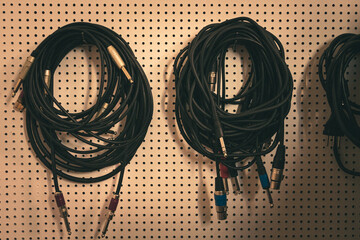 XLR cables on the wall