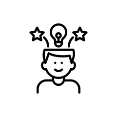 Creativity vector outline icon style illustration. EPS 10 file