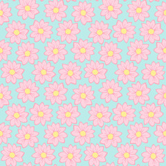 Fototapeta na wymiar Small pink flowers seamless pattern floral background