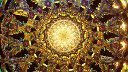 Meditation 3D mandala beautiful color light trip third eye chakra background psychedelic trippy trance stat of zen yoga illustration background wallpaper oriental festive