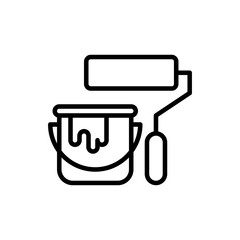 Paint jar vector outline icon style illustration. EPS 10 file