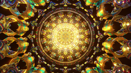 Meditation 3D mandala beautiful color light trip third eye chakra background psychedelic trippy trance stat of zen yoga illustration background wallpaper oriental festive