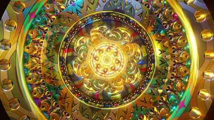 Meditation 3D mandala beautiful color light trip third eye chakra background psychedelic trippy trance stat of zen yoga illustration background wallpaper oriental festive