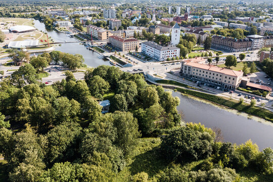 Aerial view of Jelgava city, Latvia