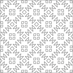 Geometric vector pattern with triangular elements. Seamless abstract ornament for wallpapers and backgrounds. Black and white colors. 