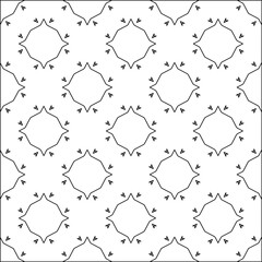 Geometric vector pattern with triangular elements. Seamless abstract ornament for wallpapers and backgrounds. Black and white colors. 
