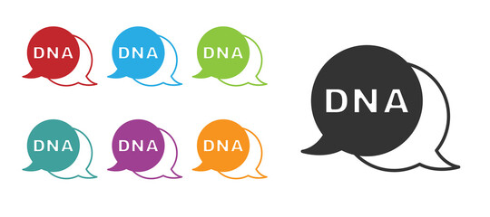 Black DNA symbol icon isolated on white background. Set icons colorful. Vector
