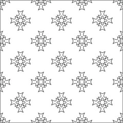 Geometric vector pattern with triangular elements. Seamless abstract ornament for wallpapers and backgrounds. Black and white colors. 