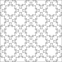 Geometric vector pattern with triangular elements. Seamless abstract ornament for wallpapers and backgrounds. Black and white colors. 