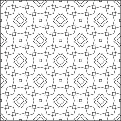 Geometric vector pattern with triangular elements. Seamless abstract ornament for wallpapers and backgrounds. Black and white colors. 
