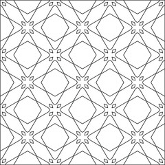 Naklejka premium Geometric vector pattern with triangular elements. Seamless abstract ornament for wallpapers and backgrounds. Black and white colors. 