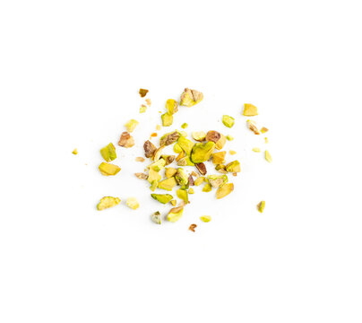 Scattered Pistachio Nut Pieces, Break Chopped Pistachios