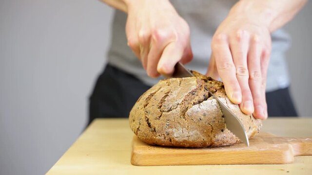 Sourdough artisan bread loaf of traditional Homemade rye starter