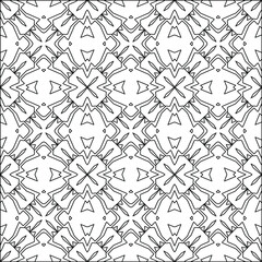 Geometric vector pattern with triangular elements. Seamless abstract ornament for wallpapers and backgrounds. Black and white colors. 