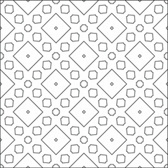 Geometric vector pattern with triangular elements. Seamless abstract ornament for wallpapers and backgrounds. Black and white colors. 