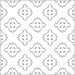 Geometric vector pattern with triangular elements. Seamless abstract ornament for wallpapers and backgrounds. Black and white colors. 
