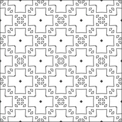 Geometric vector pattern with triangular elements. Seamless abstract ornament for wallpapers and backgrounds. Black and white colors. 