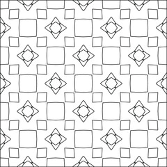 Geometric vector pattern with triangular elements. Seamless abstract ornament for wallpapers and backgrounds. Black and white colors. 